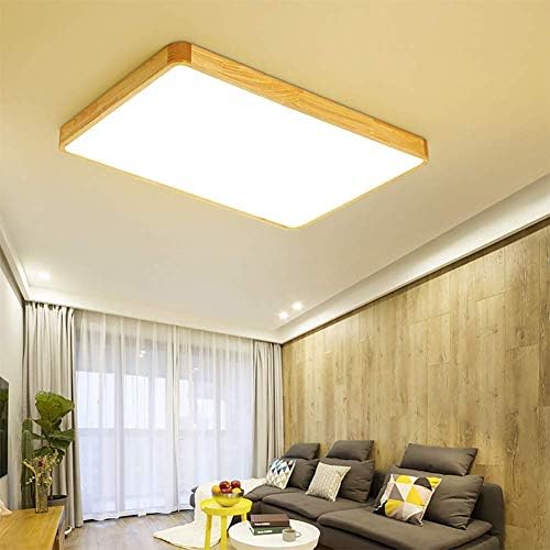 CCSUN Ultra-Vékony Téglalap Mennyezeti Világítás, LED Modren Mennyezeti lámpa Fa Mennyezeti Világítás Lámpatest Hálószoba, Nappali-90W-L:96W:65CM