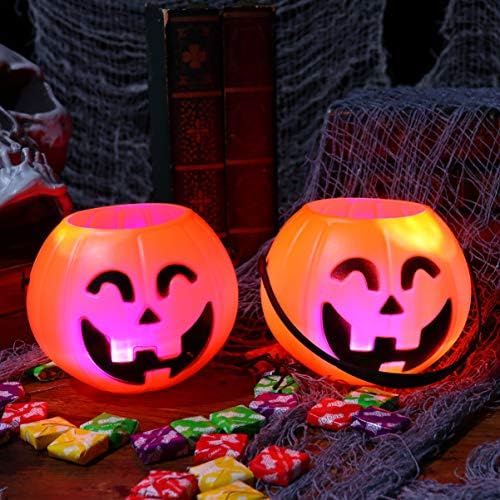 NUOBESTY lakberendezés 2db Halloween Tök Lámpás Vödör Csokit vagy Csalunk Fény Candy Kosár Candy Birtokosai, a Lányok, a Fiúk Halloween