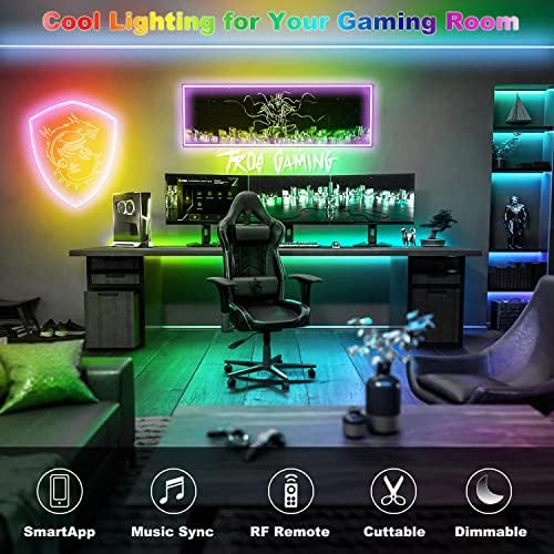 BUNACET COB RGB LED Szalag Világítás, Fényes 20ft RGB COB LED Lámpák, Játék Szoba, Hálószoba, Konyha Világítás lakberendezés COB LED