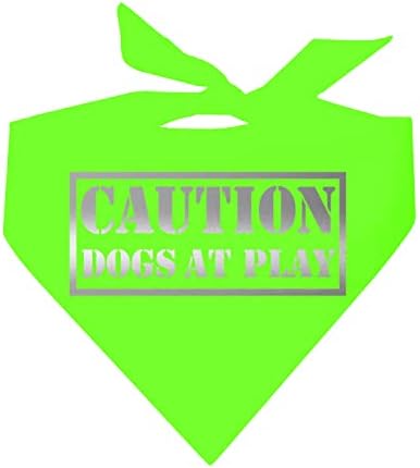 Vigyázat a Kutyák Játszanak, Fényvisszaverő tömegeket (Hi Vis) Este Biztonsági Neon Kutya Kendő (Vegyes Színek)