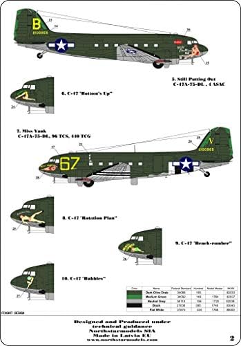1/72 Matrica C-47-Es Pin-Up Orr Művészeti North Star Modell