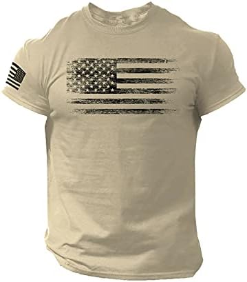 Yowein? Ingek Férfiak Grafikus Póló,T-Shirt & Tankok Vintage Amerikai Zászló Mintás Henly Ing, Hosszú Ujjú 3D-s Nyomtatás