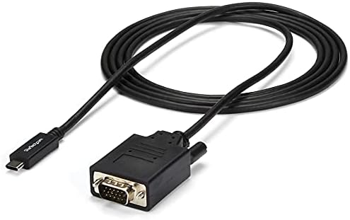 StarTech.com 6ft/2m USB-C-VGA Kábel - 1920x1200/1080p USB Típus C-VGA Video Aktív Adapter Kábel - Thunderbolt-3 Kompatibilis - Laptop VGA