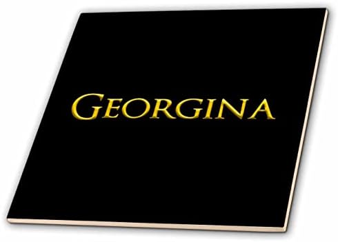 3dRose Georgina menő lány baba neve az USA-ban. Sárga, fekete varázsa ajándék - Csempe (ct_353873_1)