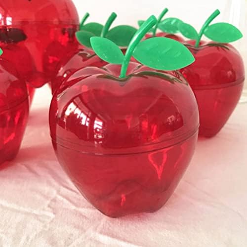 HEMOTON 8DB Műanyag Lebegett Almával Töltött Lebegett az Apple Tartályok Játék Díszítő Gyümölcs Édesség Doboz karácsonyfa Díszek