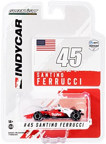 Dallara IndyCar 45 Santino Ferrucci Rahal Letterman Lanigan Racing NTT IndyCar Sorozat (2021) 1/64 Fröccsöntött Modell Autó Greenlight