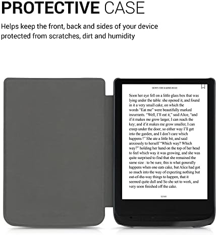 kwmobile Esetben Kompatibilis a Pocketbook Touch Lux 4/Lux 5/Touch HD 3/Color (2020) - Ügyet PU e-Olvasó Borító - Elefánt Vázlat Sötét Rózsaszín/Antracit