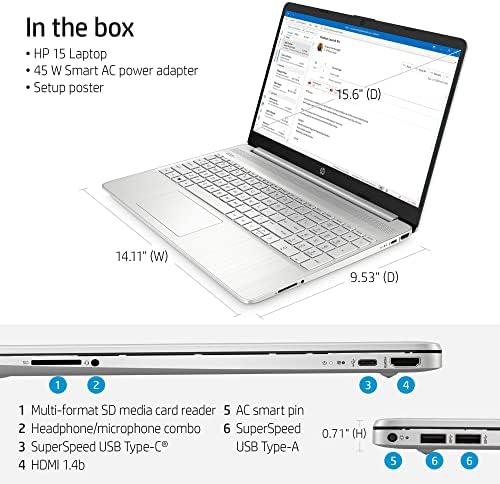 HP 2023 Legújabb 15.6 FHD Képernyő Laptop, négymagos Intel i5-1135G7 (Beat i7-1065G7,Akár 4.2 GHz), Iris Xe Grafika, 32 GB RAM, 1 tb-os SSD-t,