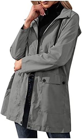 Kabátok Esőkabát Női Állítható a Kabát Vízálló, Szélálló Széldzseki Eső, Eső Fekete Zip fel Női