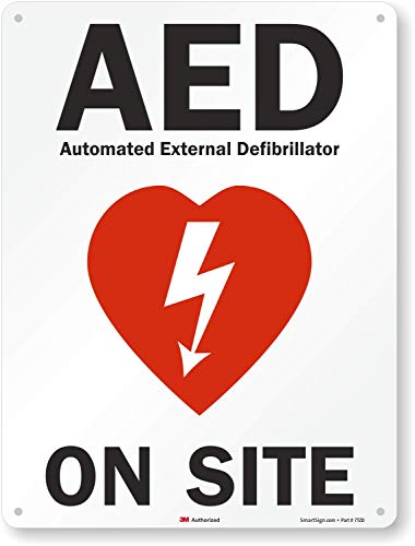 AED a Helyszínen Címke által SmartSign | 10 x 14, Laminált Vinil