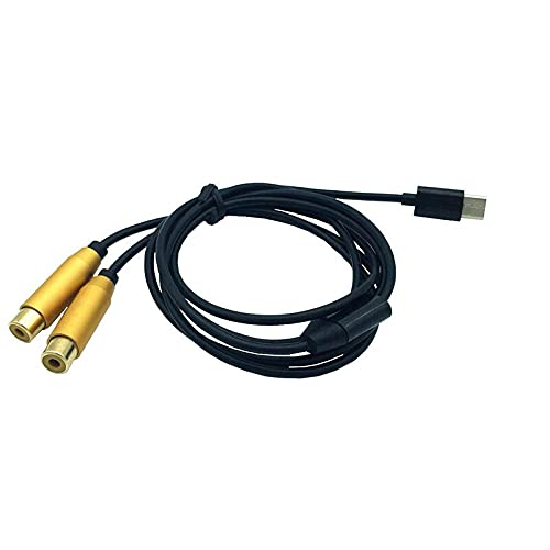 USB-C Típusú Férfi-a Kettős RCA Női/Férfi Sztereó Audio Y Elosztó Adapter, Aranyozott RCA Csatlakozók 80cm USB-3.1-2RCA Kábel,