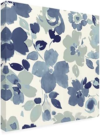 Védjegy képzőművészeti 'Lágy Kék Virágos, III.' Vászon Művészet által Vad Alma Portfólió