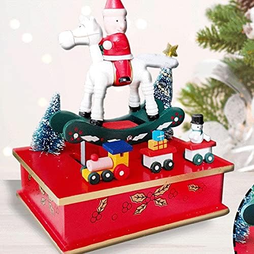 MXIAOXIA Karácsonyi Díszek Fából készült Music Box Zene Box Szoba Dekoráció Kreatív Zene Doboz