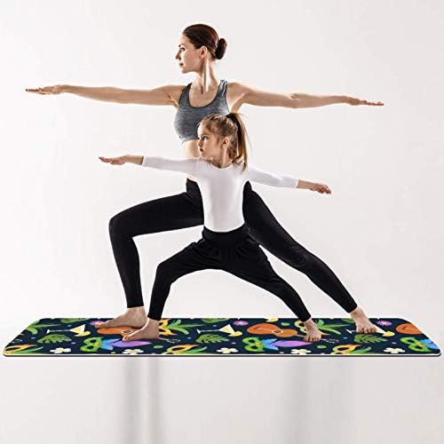 Unicey Vastag, Csúszásmentes Gyakorlat & Fitness 1/4 Jóga szőnyeg Virág Zöld Nyomtatás Jóga Pilates & Emelet Fitness Edzés (61x183cm)