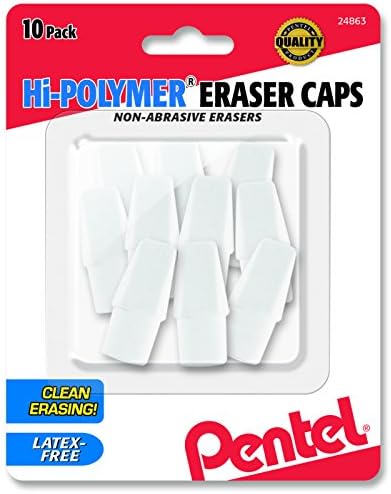 Pentel Hi-Polymer Fehér Sapka Radírok 10 Pack ZEH02BP10