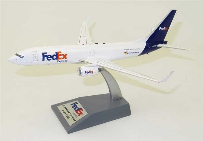 JFOX NYUGAT-Atlanti-óceán (FedEx) a Boeing 737-83N(BCF) G-NPTD állvánnyal Limited Edition 1/200 FRÖCCSÖNTÖTT Repülőgép Előre elkészített