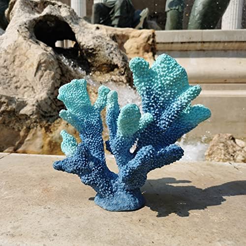 ALIWINER Kék Korall Dekoráció Korallzátony Ál Mesterséges Korall Dekoráció Gyanta Korall Szobor Tengeri Dekoráció, Asztali Dekoráció,