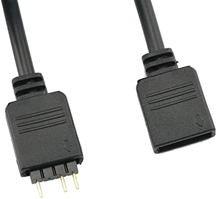 SJZBIN 3pcs-Mikro Csatlakozó aljzat Címezhető RGB Hosszabbító Kábel 30cm Fekete RGB Szalag 3Pin Hosszabbító Adapter