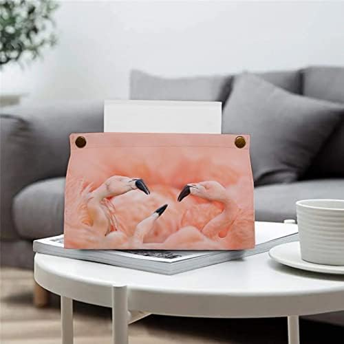Flamingók Szövet Borító PU Bőr Szövet Doboz Jogosultja Téglalap alakú Arc Szövet Esetben Papír Szervező