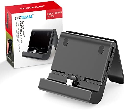 YCCTEAM Kapcsoló Dokkoló Kapcsoló Lite, Dual USB Playstand Állítható Asztali Switch Állni Kapcsoló, 4 USB Port,1 AC Adapter Port Plug