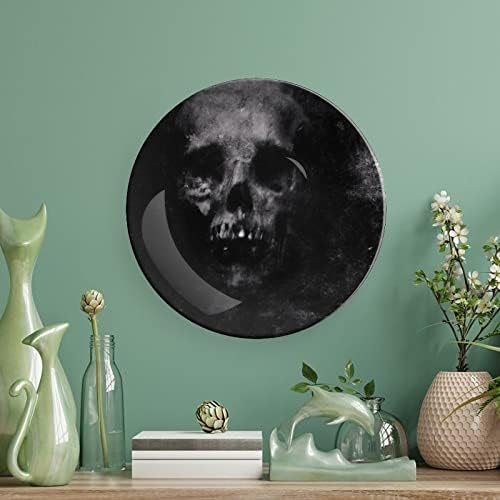 Félelmetes Halloween Grunge SkullCustom Fotó porcelán Díszítő Lemez Személyiség Kerámia Tányér Mesterségek, a Nők, Férfiak,
