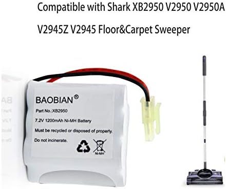 BAOBIAN XB2950 7.2 V 1200mAh, Ni-Mh Akkumulátor Kompatibilis Cápa V2950 V2950A V2945Z V2945 Emelet & Szőnyeg Sweeper