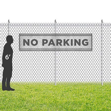 CGSignLab | Nem, Parkolás -Alapvető Szürke Szél-Vízálló-Kültéri Mesh Vinil Banner | 8'x2'