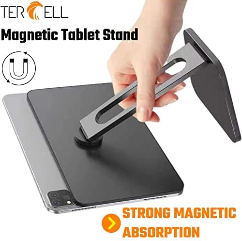 TERCELL Úszó Mágneses Tablet Állvány / Alumínium Test,360° - os Elforgatás,Kapcsolható,Állítható Magasságú,Összecsukható Tabletta