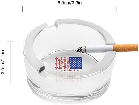 Amerikai Zászló Halászati Üveg Hamutartót Cigaretta Kerek hamutartót a Home Office, Éttermek