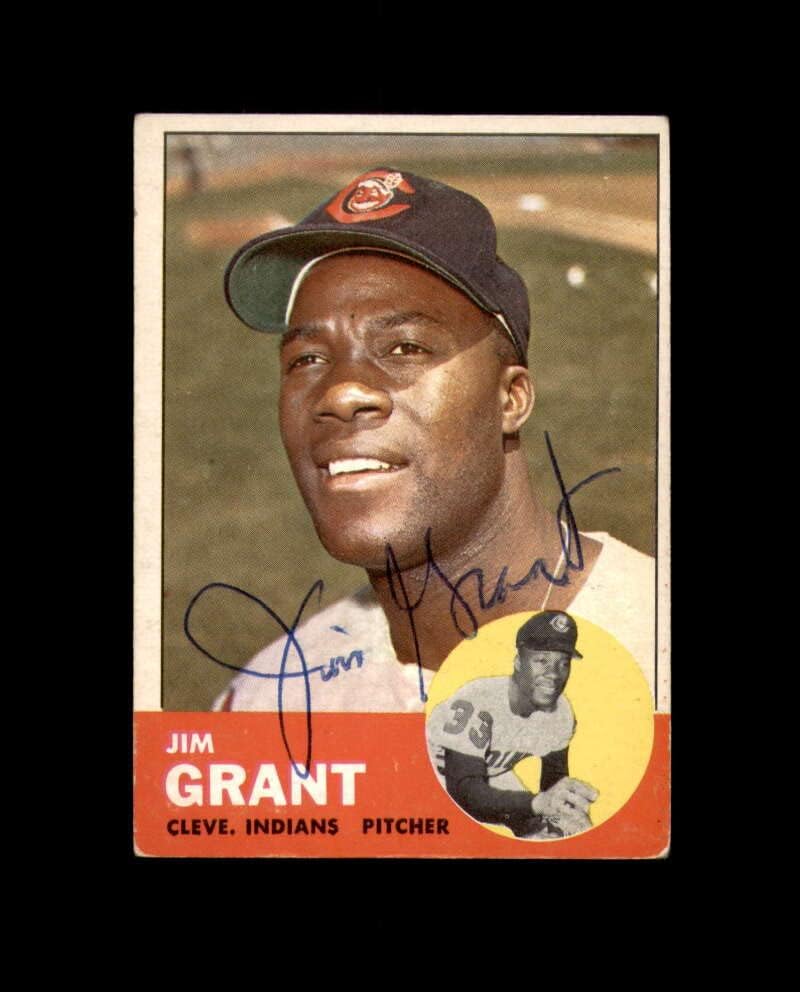 Jim Grant Aláírt 1963 Topps Cleveland Indians Autogramot