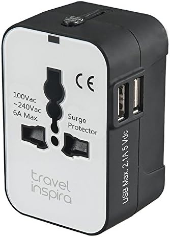 Utazási Inspira Adapter Nemzetközi hálózati Adapter Biztosíték Világszerte Univerzális Fali Felelős a HÁLÓZATI Dugót Dual USB-Portok