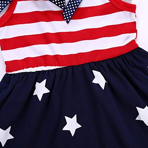 KIDDAD Kisgyermek Baba Lányok Amerikai Zászló Csík Csillag Ruha Bowknot július 4-én Tutu Ruha Csíkos Ruha