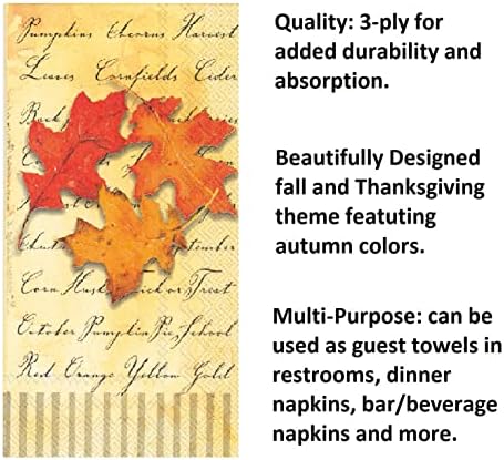 Őszi kéztörlő, valamint a Hálaadás kéztörlő Szett: Minőség Eldobható Papír kéztörlő, Mely a Gyönyörű Őszi-Hálaadás Témák - 32 Összesen