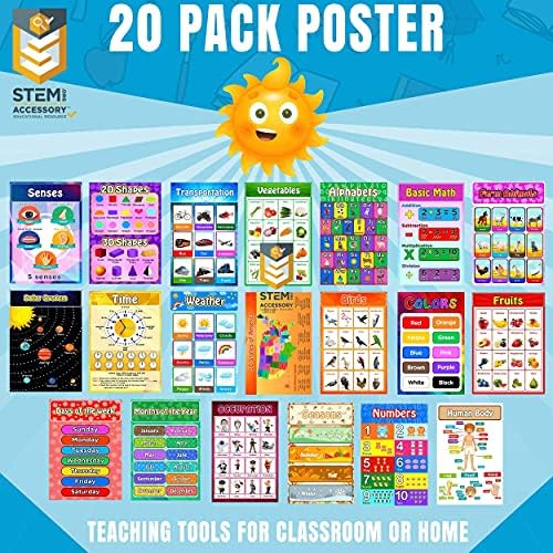 20 Nagy SZÁR Oktatási Plakátok Gyerekek Óvodai Plakátok Oktatási Plakátok a Kisgyermekek én Laminált Ábécé Plakátok Számok Hónap