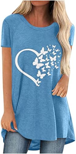 Pillangó Vékony Tunika Fűző Tini Lány Rövid Ujjú Sleeve Villásreggeli Maximum Fűző Pólók Női 3G