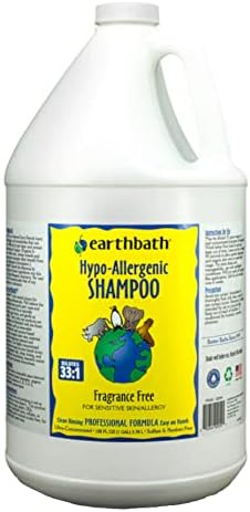 Earthbath Hipoallergén Kutya Sampon – Pet Sampon Érzékeny Bőr & Allergia, Made in USA – Illatanyag-Mentes, 128 oz (Csomag 1)