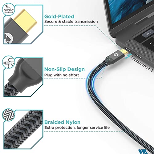Warrky USB-C DisplayPort Kábel (4K60Hz, 2K165Hz) + USB-C-HDMI Kábel (4K30Hz) Csomag