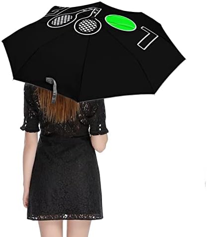 A szerelem teniszlabda 3 Redők Utazási Esernyő Anti-UV Szélálló Esernyők Divatos Auto Nyitott Esernyő