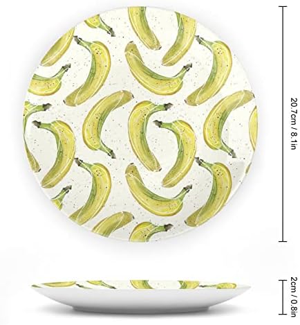 Akvarell Sárga Banán Kerámia-porcelán Díszítő Lemezek Állni Lógó Dísz Tányér