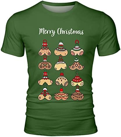 XXBR Karácsony Rövid Ujjú T-shirt Mens, Csúnya Xmas Nyomtatás Tervező Jelmezek Vicces Grafikus Edzés Slim Fit Póló Maximum Mérkőzés Dicsőség,