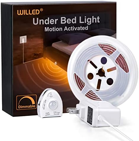 AKARATA Szerint Ágyban Fény, Szabályozható mozgásérzékelős Ágy Fény 5ft LED Szalag, a Mozgásérzékelő pedig Adapter, Hálószoba Éjjeli Lámpa