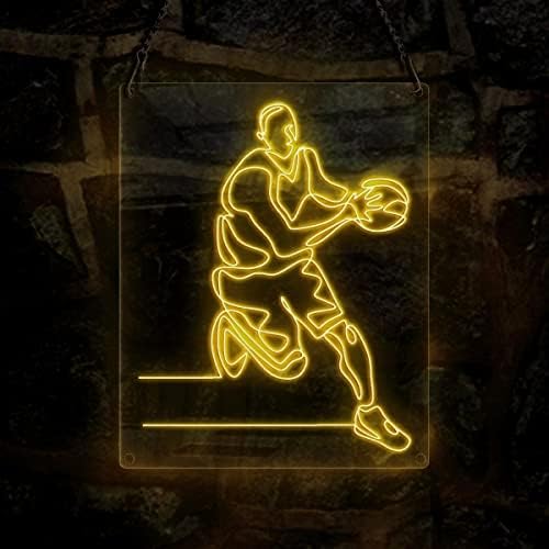 Ancfun Kosárlabda Játékos Stílus neonreklám, a Sport Téma Kézzel készített EL Drót Neon Lámpa Jel, lakberendezés Wall Art, Lime