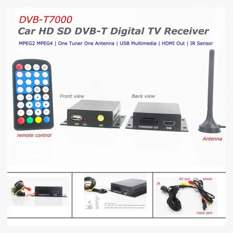 WOSTOKE 12-24V-os Autós DVB-T Vevő Dobozban Egy HDTV Tuner MPEG4 MPEG2