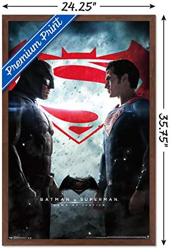 Tendenciák a Nemzetközi DC Comics Film - Batman v Superman - Egy Lapra Fali Poszter, 22.375 x 34, Mahagóni Keretes Változat