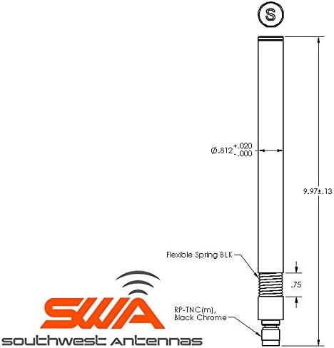Omni-Directional Antenna, 1.9-2.5 Ghz, S Zenekar, Teljes Hullám Dipól, REV 2 3.5 dBi, Tavaszi Bázis, RP-TNC(m) RF Csatlakozó