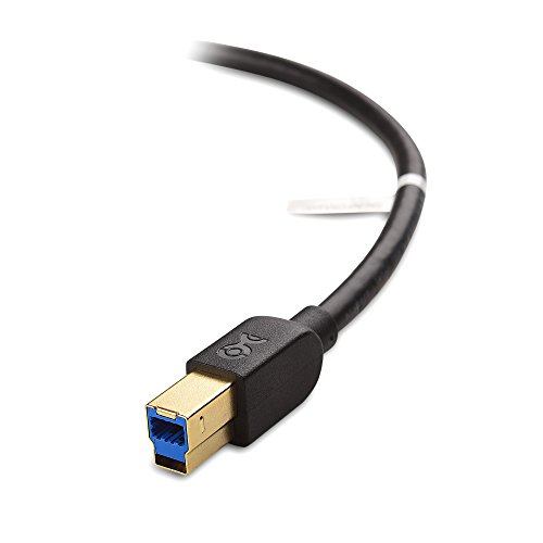 Kábel Számít, Rövid USB 3.0 Kábel (USB Kábel 3, USB 3.0 A-B Kábel), Fekete 3 ft