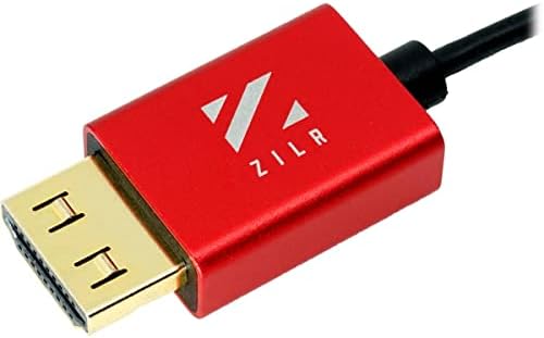 ZILR 8K Ultra Speed Hyper Vékony HDMI 2.1 Kábel 45cm/17.7 Típusú-A - Típus-Egy Biztonságos Zár, 8K60, 4320p, 4K120, 2160p, HD240, 1080p