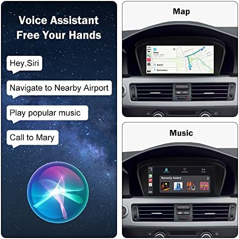 NINETOM 8.8 hüvelyk Vezeték nélküli Apple CarPlay Android Auto Autó Multimédia Képernyőn, BMW 5-ös Sorozat CIC Rendszer, E60/E63/E64/E90/E91/E92/E93
