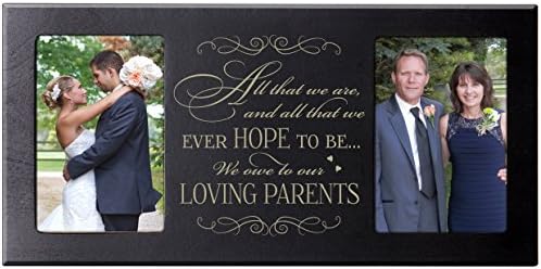 LifeSong Mérföldkövek Szülő Esküvői Ajándék Képkeret Szüleim, Anya, Apa Ajándékot 16 l x 8 h Tartja 2 4x6 Fénykép Kizárólag a