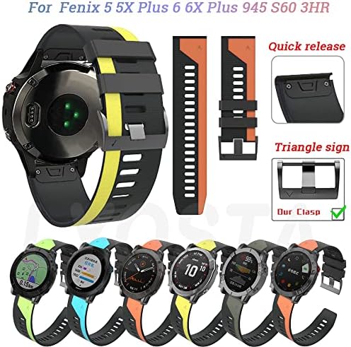 OTGKF 26 22mm Quick Fit Watchband A Garmin Fenix 6X 6 Pro 5X 5 + 3 HR 935 Enduro Szíjak, Szilikon Easyfit gyorskioldó karkötő